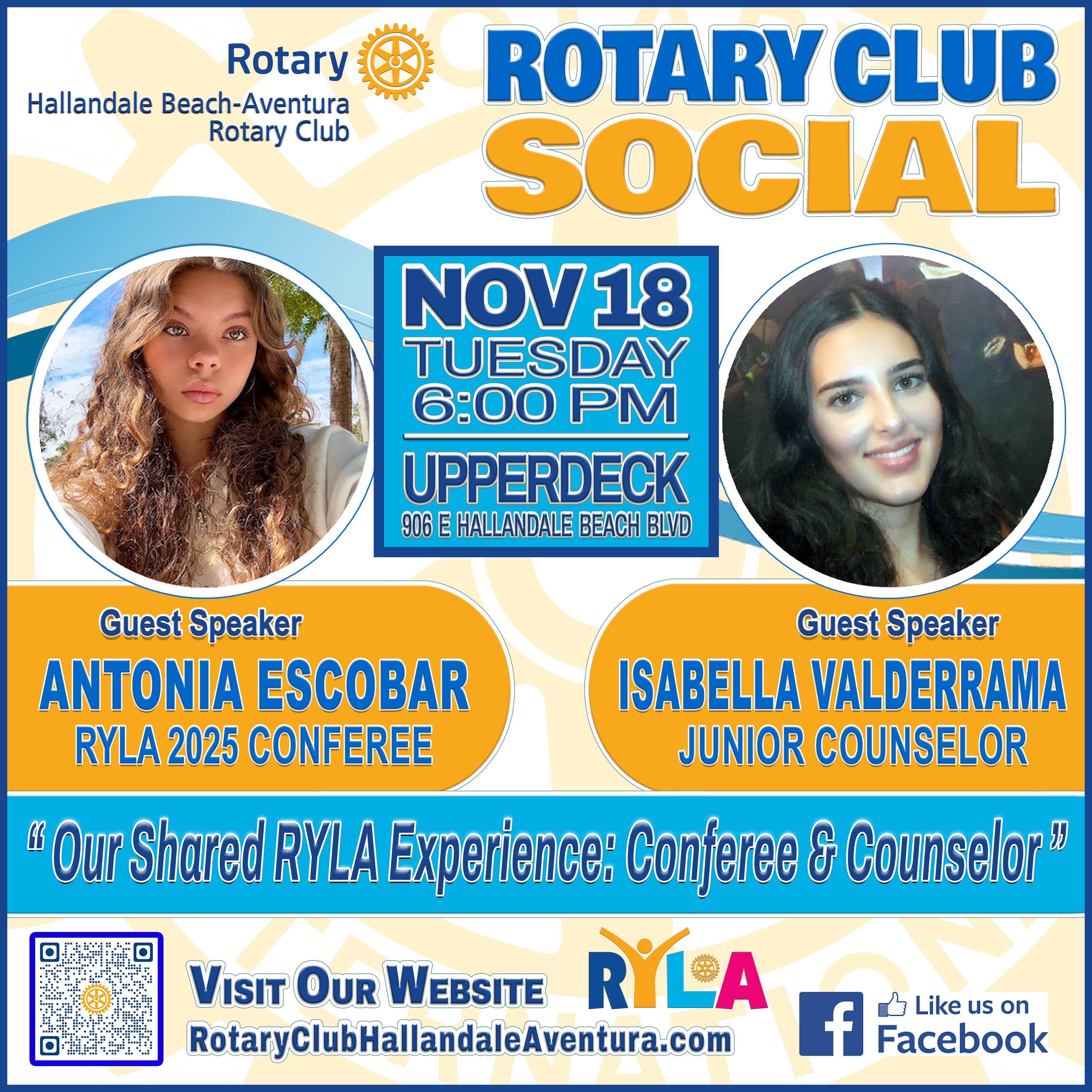 Rotary Club Social: Tue., Nov 18th @ 6:00 pm